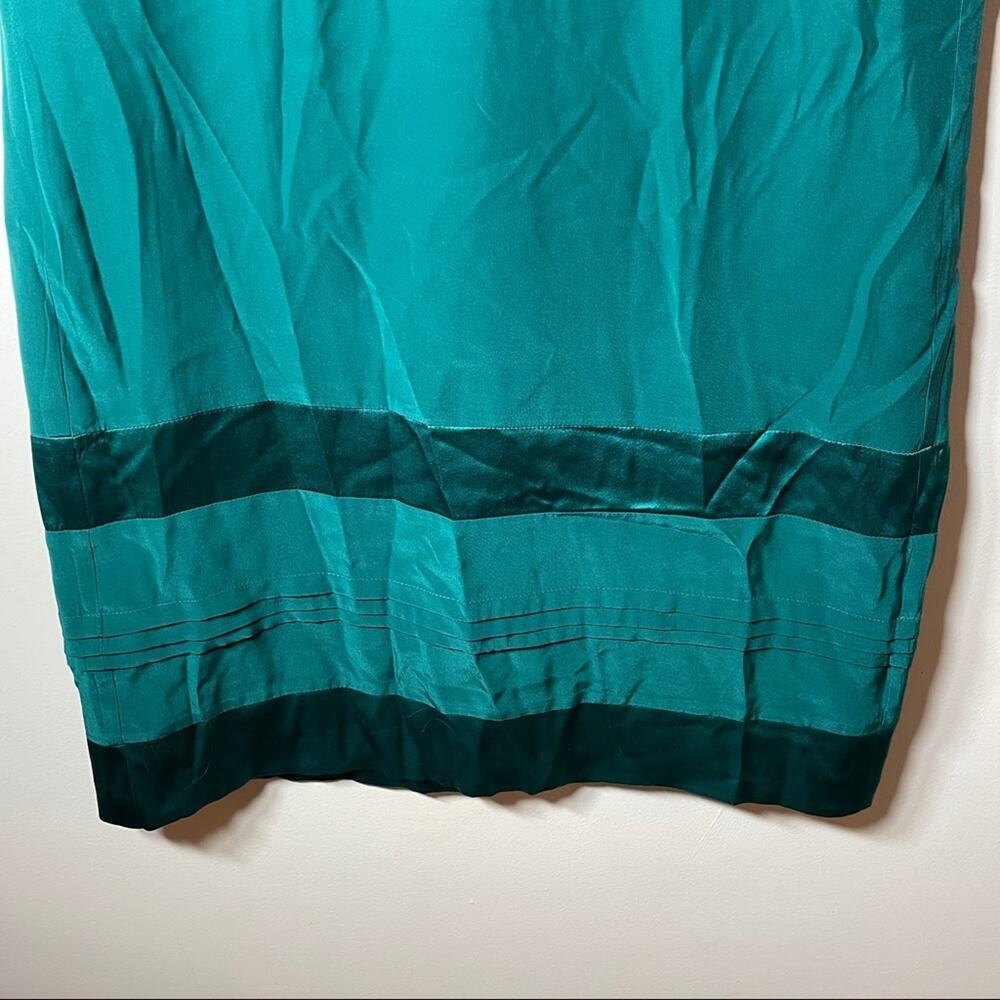 What Goes Around Comes Around Short Sleeve Green Silk‎ Dress M - Picture 3 of 12